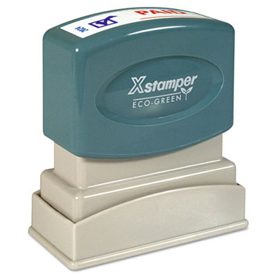 Two-Color Title Stamp, Paid, Blue/Red