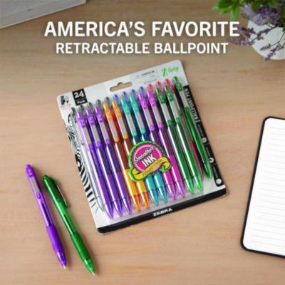 Z-Grip Ballpoint Pen, Retractable, Medium 1 Mm, Assorted Business/Artistic Ink And Barrel Colors, 24/Pack