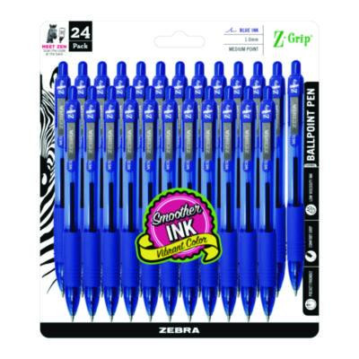 Z-Grip Ballpoint Pen, Retractable, Medium 1 Mm, Blue Ink, Translucent Blue/Blue Barrel, 24/Pack