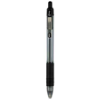Z-Grip Ballpoint Pen, Retractable, Medium 1 Mm, Black Ink, Clear/Black Barrel, 12/Pack