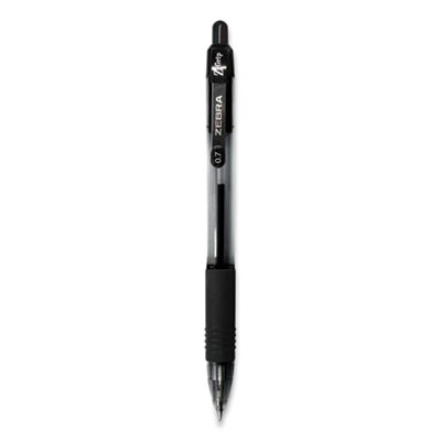 Z-Grip Ballpoint Pen, Retractable, Medium 0.7 Mm, Black Ink, Clear/Black Barrel, 12/Pack