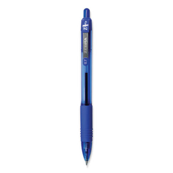 Z-Grip Ballpoint Pen, Retractable, Medium 0.7 Mm, Blue Ink, Translucent Blue/Blue Barrel, 12/Pack