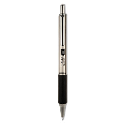 F-402 Ballpoint Pen, Retractable, Fine 0.7 Mm, Black Ink, Stainless Steel/Black Barrel