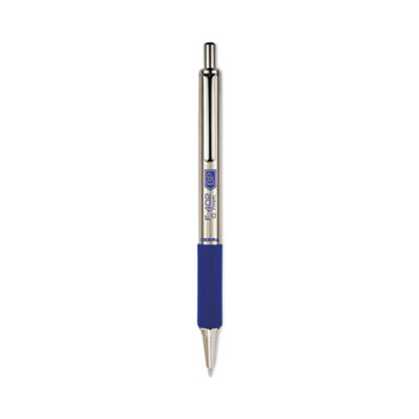 F-402 Ballpoint Pen, Retractable, Fine 0.7 Mm, Blue Ink, Stainless Steel/Blue Barrel, 2/Pack