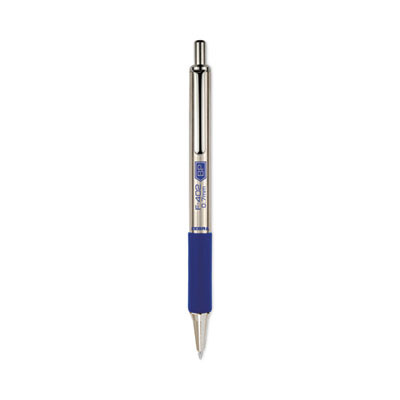 F-402 Ballpoint Pen, Retractable, Fine 0.7 Mm, Blue Ink, Stainless Steel/Blue Barrel, 2/Pack