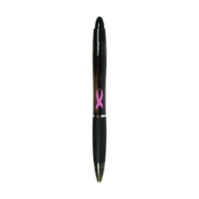 Z-Grip Max Breast Cancer Awareness Ballpoint Pen, Retractable, Bold 1.2 Mm, Black Ink, Silver/Black Barrel, 24/Pack