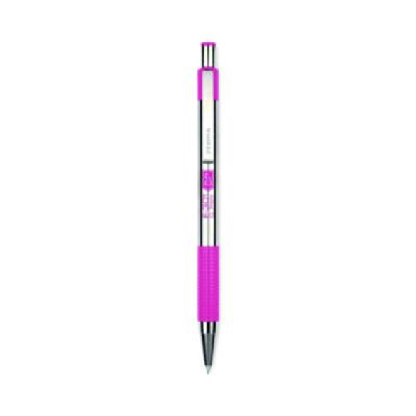 F-301 Breast Cancer Awareness Ballpoint Pen, Retractable, Fine 0.7 Mm, Black Ink, Stainless Steel/Pink Barrel