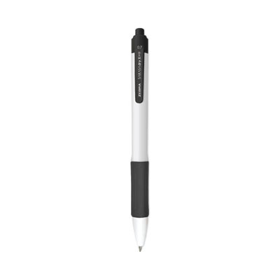 Sarasa Dry X20+ Gel Pen With Antimicrobial Product Protection, Retractable, Fine 0.7 Mm, Black Ink, White/Black Barrel, Dozen