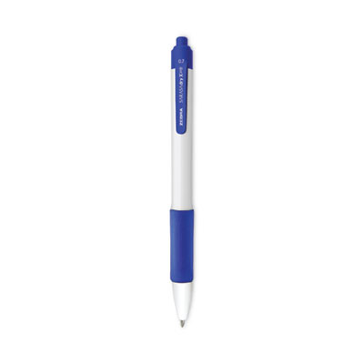 Sarasa Dry X20+ Gel Pen With Antimicrobial Product Protection, Retractable, Fine 0.7 Mm, Blue Ink, White/Blue Barrel, Dozen