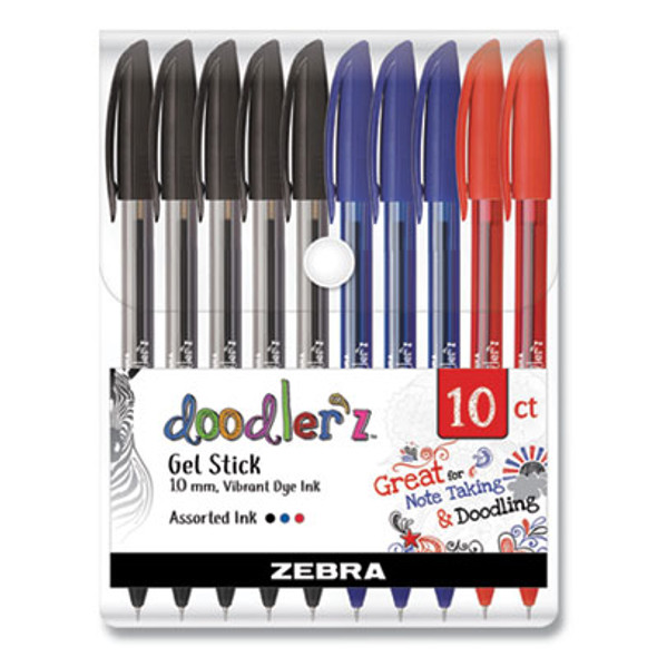 Doodler'z Gel Pen, Stick, Bold 1 Mm, Assorted Ink And Barrel Colors, 10/Pack