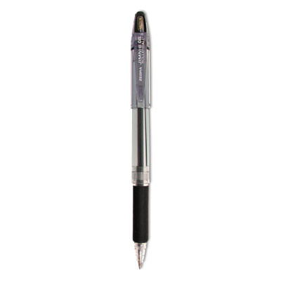 Jimnie Gel Pen, Stick, Medium 0.7 Mm, Black Ink, Clear/Black Barrel, 12/Pack