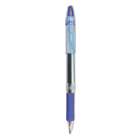 Jimnie Gel Pen, Stick, Medium 0.7 Mm, Blue Ink, Clear/Blue Barrel, 12/Pack
