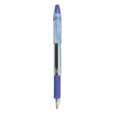 Jimnie Gel Pen, Stick, Medium 0.7 Mm, Blue Ink, Clear/Blue Barrel, 12/Pack