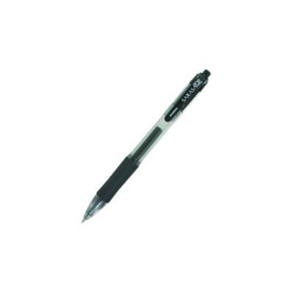 Sarasa Dry Gel X20 Gel Pen, Retractable, Medium 0.7 Mm, Black Ink, Clear/Black Barrel, 12/Pack