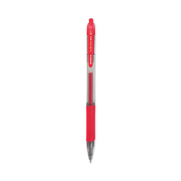 Sarasa Dry Gel X20 Gel Pen, Retractable, Medium 0.7 Mm, Red Ink, Clear/Red Barrel, 12/Pack
