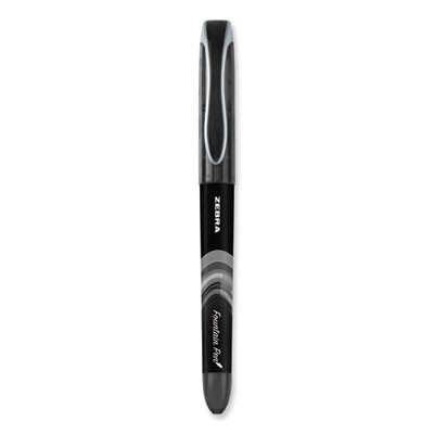 Fountain Pen, Fine 0.6 Mm, Black Ink, Black/Gray Barrel, 12/Pack