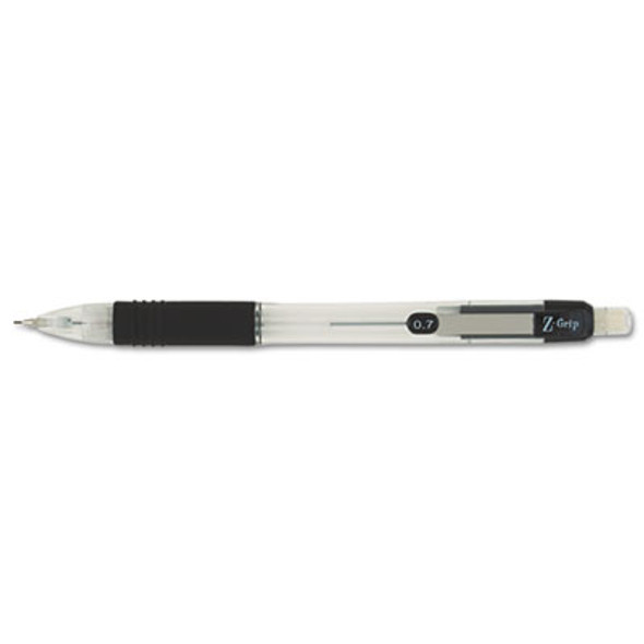 Z-Grip Mechanical Pencil, 0.7 Mm, Hb (#2), Black Lead, Clear/Black Barrel, Dozen