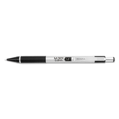 M-301 Mechanical Pencil, 0.5 Mm, Hb (#2), Black Lead, Silver/Black Barrel, Dozen