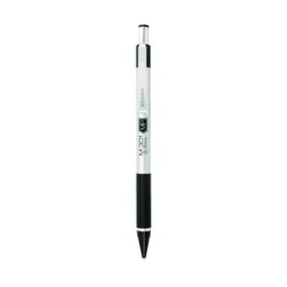 M-301 Mechanical Pencil, 0.7 Mm, Hb (#2), Black Lead, Silver/Black Barrel