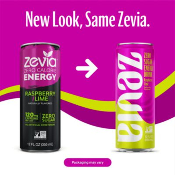 Zero Sugar Naturally Sweetened Energy Drink, Raspberry Lime, 12 Oz Can, 12/Carton
