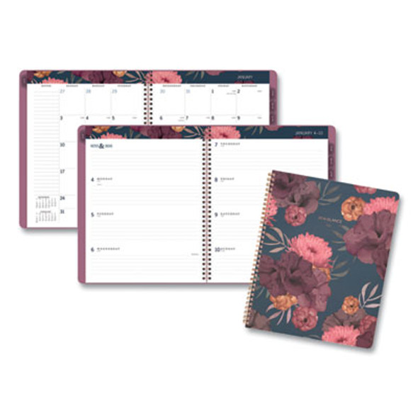 Dark Romance Weekly/Monthly Planner, Floral Artwork, 11 x 8.5, Multicolor Cover, 13-Month: Jan 2026 To Jan 2027