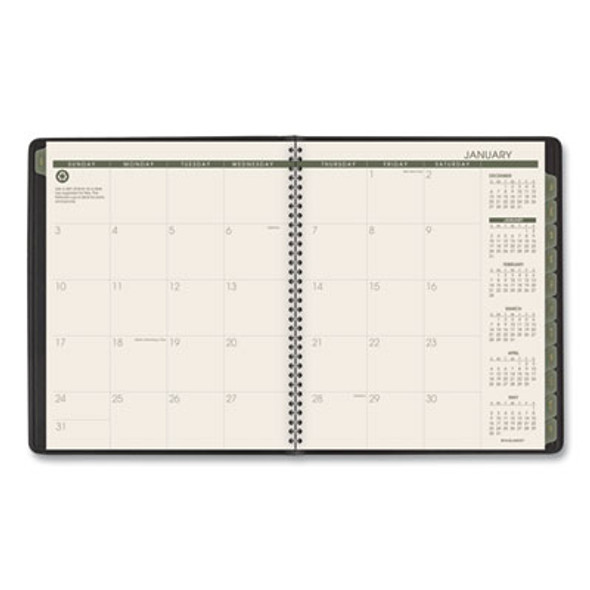 Recycled Monthly Planner, 11 x 9, Black Cover, 13-Month: Jan 2026 To Jan 2027