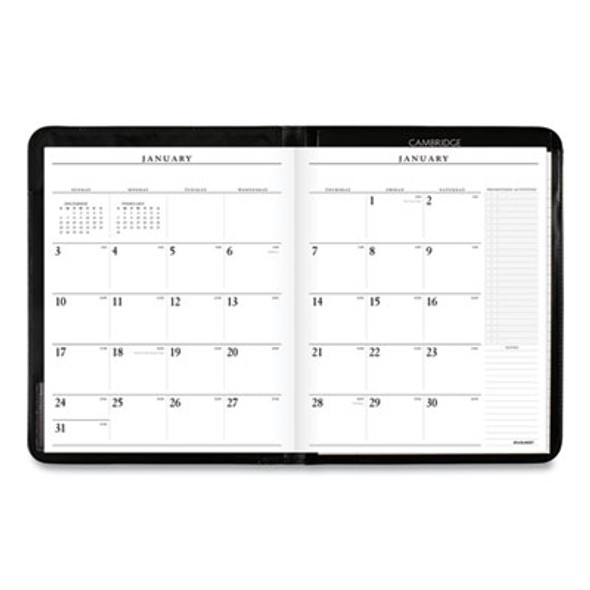 Executive Monthly Padfolio, 11 x 9, Black Cover, 13-Month: Jan 2026 To Jan 2027