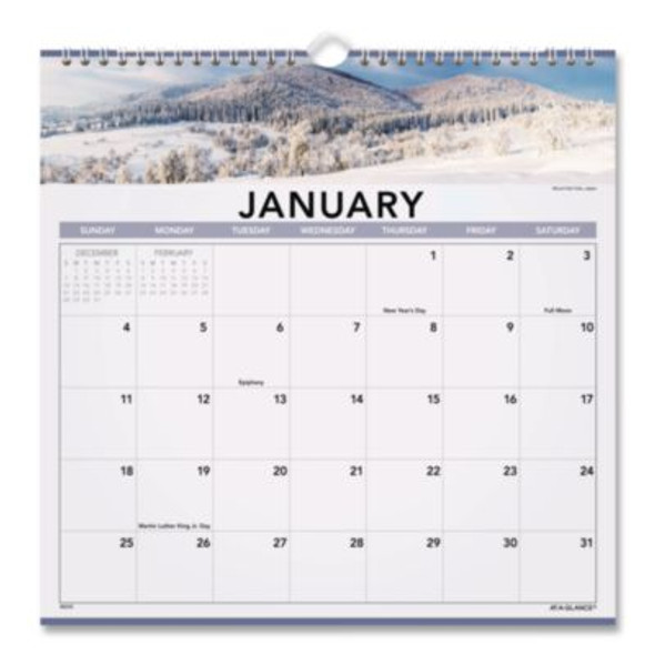 Landscape Monthly Wall Calendar, Landscapes Photography, 12 x 12, White/Multicolor Sheets, 12-Month (Jan To Dec): 2026