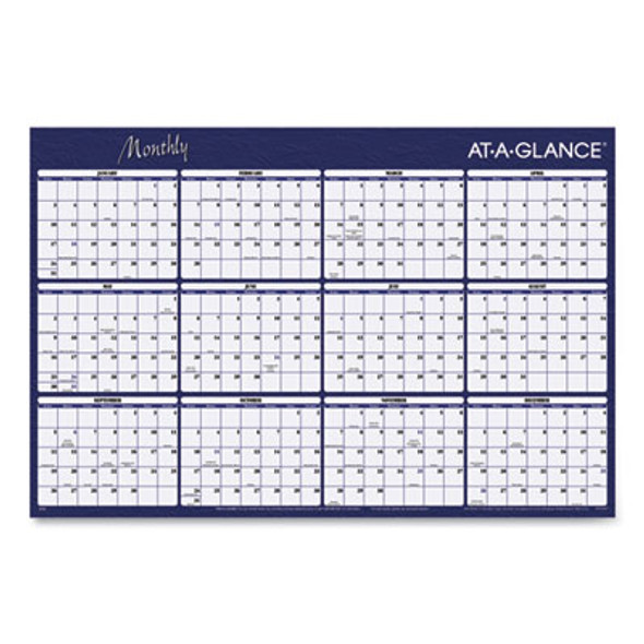 Reversible Horizontal Erasable Wall Planner, 48 x 32, Assorted Sheet Colors, 12-Month (Jan To Dec): 2026