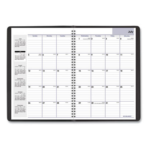 Dayminder Monthly Planner, Academic Year, Ruled Blocks, 12 x 8, Black Cover, 14-Month: July 2025 To Aug 2026