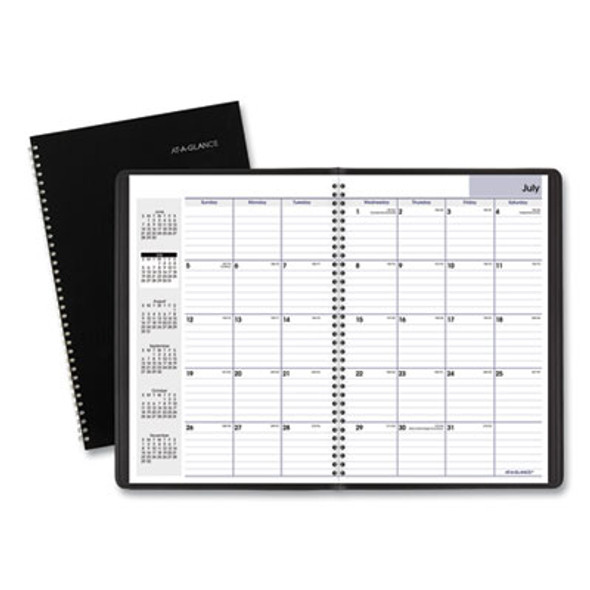Dayminder Monthly Planner, Academic Year, Ruled Blocks, 12 x 8, Black Cover, 14-Month: July 2025 To Aug 2026