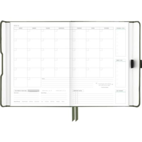 Foundation Undated Weekly/Monthly Planner, 8.5" x 6.75", Green Cover, 12-Month: Undated