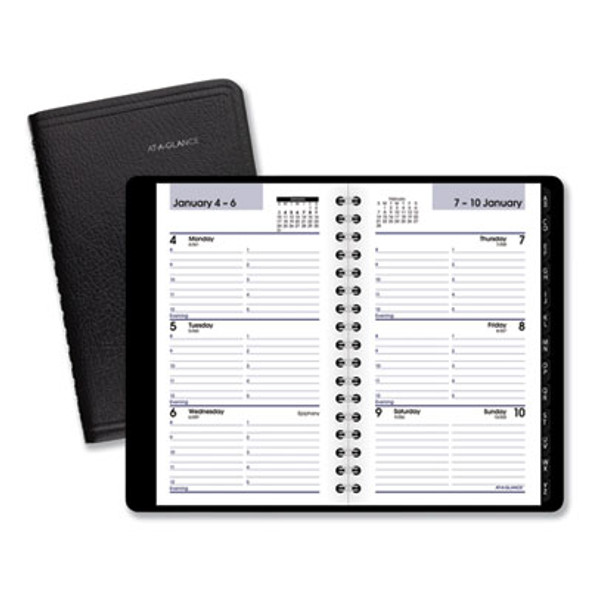 Dayminder Weekly Pocket Appointment Book With Telephone/Address Section, 6 x 3.5, Black Cover, 12-Month (Jan To Dec): 2026