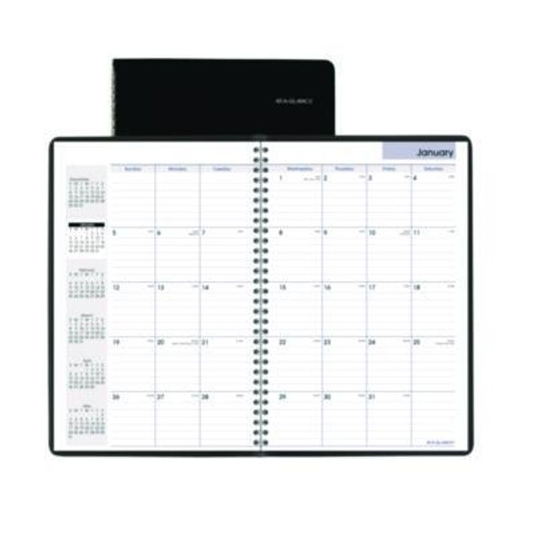 Dayminder Monthly Planner, Ruled Blocks, 12 x 8, Black Cover, 14-Month: Dec 2025 To Jan 2027