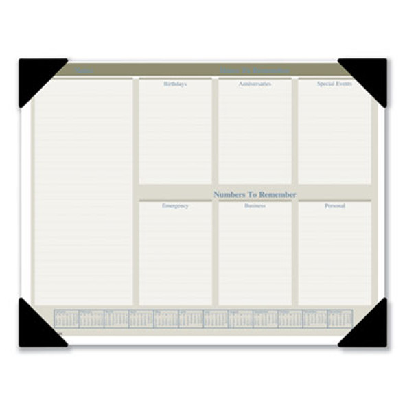 Executive Monthly Desk Pad Calendar, 22 x 17, White Sheets, Black Corners, 12-Month (Jan To Dec): 2026