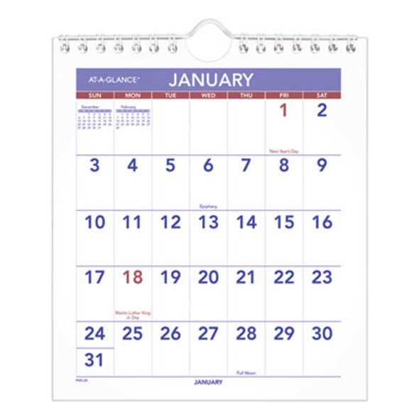 Mini Monthly Wall Calendar With Fold-Out Easel, 7 x 8, White Sheets, 12-Month (Jan To Dec): 2026