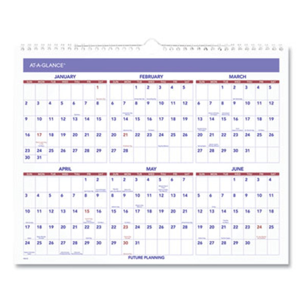 Monthly Wall Calendar, 15 x 12, White/Red/Blue Sheets, 12-Month (Jan To Dec): 2026