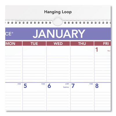 Erasable Wall Calendar, 15.5 x 22.75, White Sheets, 12-Month (Jan To Dec): 2026