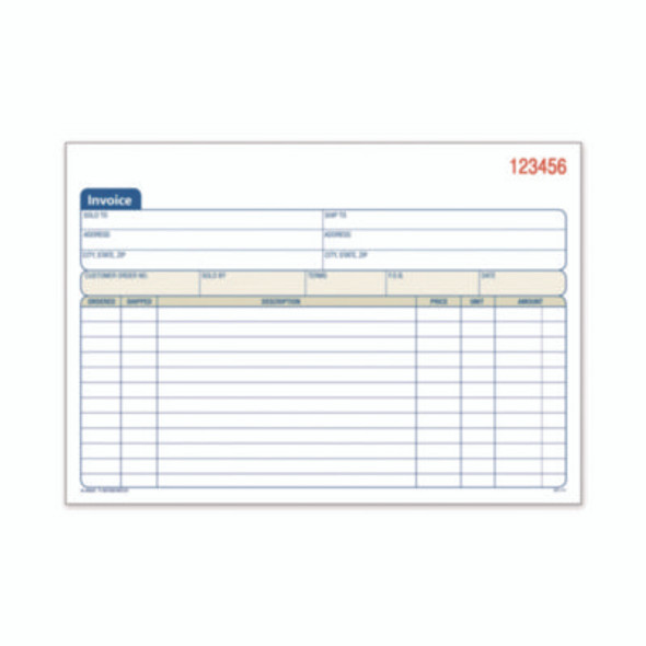 Multipart General-Purpose Invoice Pad, Two-Part Carbonless, 7.94 x 5.56, 50 Forms Total