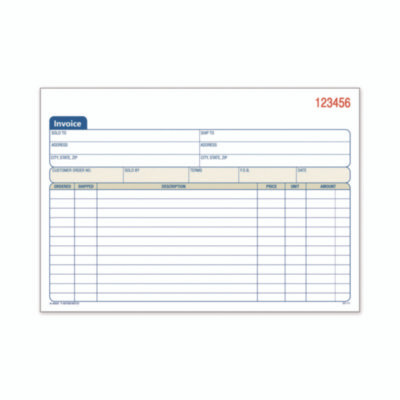 Multipart General-Purpose Invoice Pad, Two-Part Carbonless, 7.94 x 5.56, 50 Forms Total