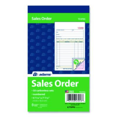 Multipart Sales Order Pad, Three-Part Carbonless, 4.19 x 6.69, 50 Forms/Pad, 10 Pads/Carton