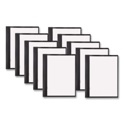 Clear Front Vinyl Report Cover, Prong Fastner, 0.5" Capacity, 8.5 X 11, Clear/Black, 10/Pack