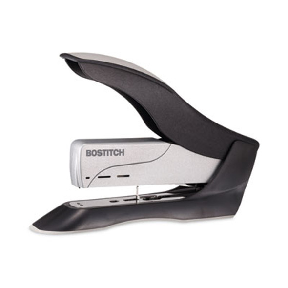 Spring-Powered Premium Heavy-Duty Stapler, 100-Sheet Capacity, Black/Silver