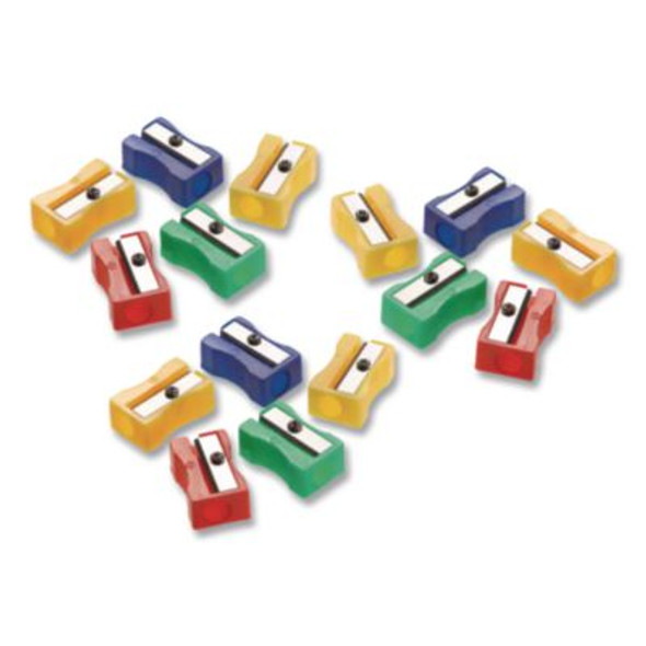 One-Hole Manual Pencil Sharpeners, 4 X 2 X 1, Assorted Colors, 24/Pack