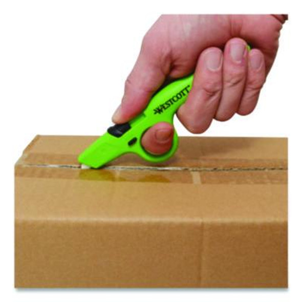 Full Size Retractable Box Cutter, Plastic Handle, Green, 6/Box