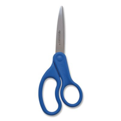 Preferred Line Stainless Steel Scissors, 8" Long, 3.5" Cut Length, Straight Blue Handle