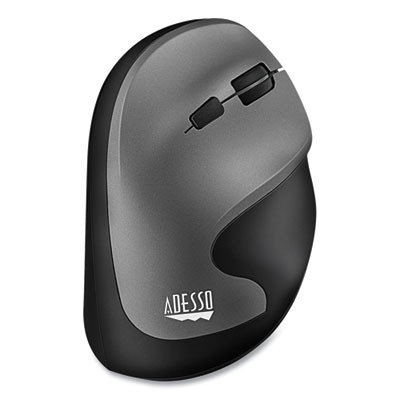 Imouse A20 Antimicrobial Vertical Wireless Mouse, 2.4 Ghz Frequency/33 Ft Wireless Range, Right Hand Use, Black/Granite