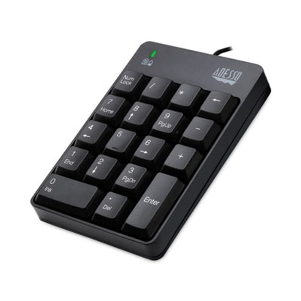 Spill-Resistant 18-Key Numeric Keypad, Black