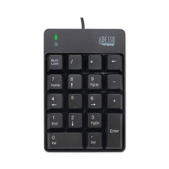 Spill-Resistant 18-Key Numeric Keypad, Black