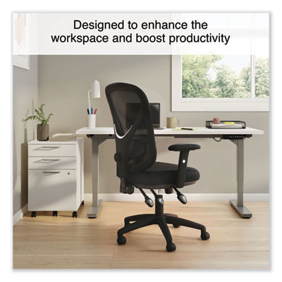 Alera Aeson Series Multifunction Task Chair, Supports Up To 275 Lb, 15" To 18.82" Seat Height, Black Seat/Back, Black Base